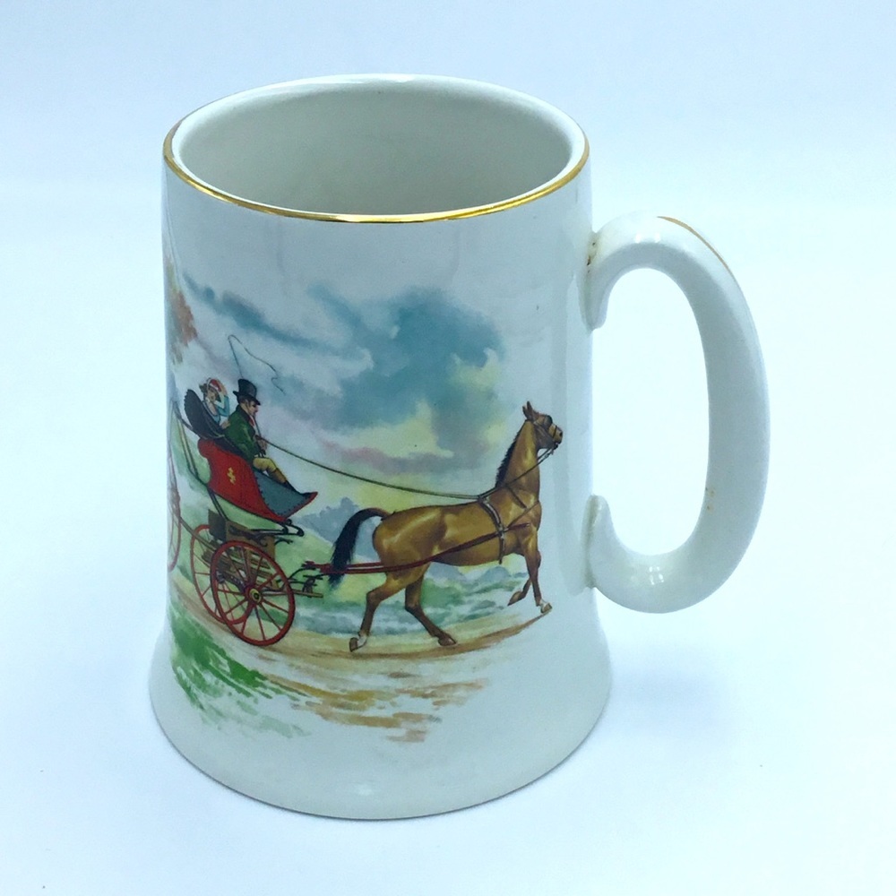 Vintage English Horse and Carriage Large Mug/Stein